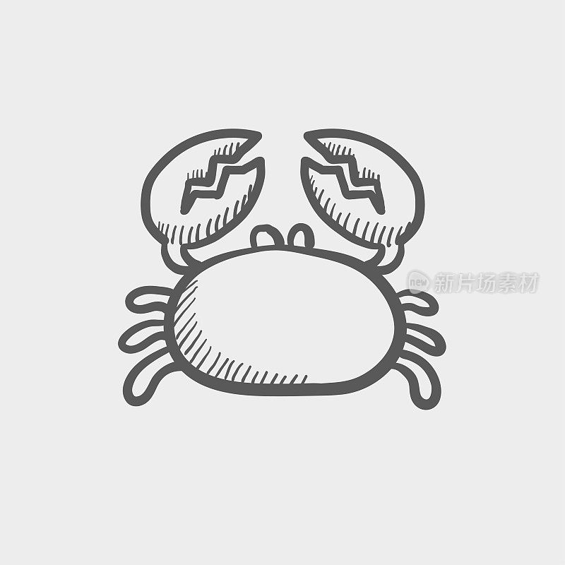 Crab sketch hand drawn doodle icon